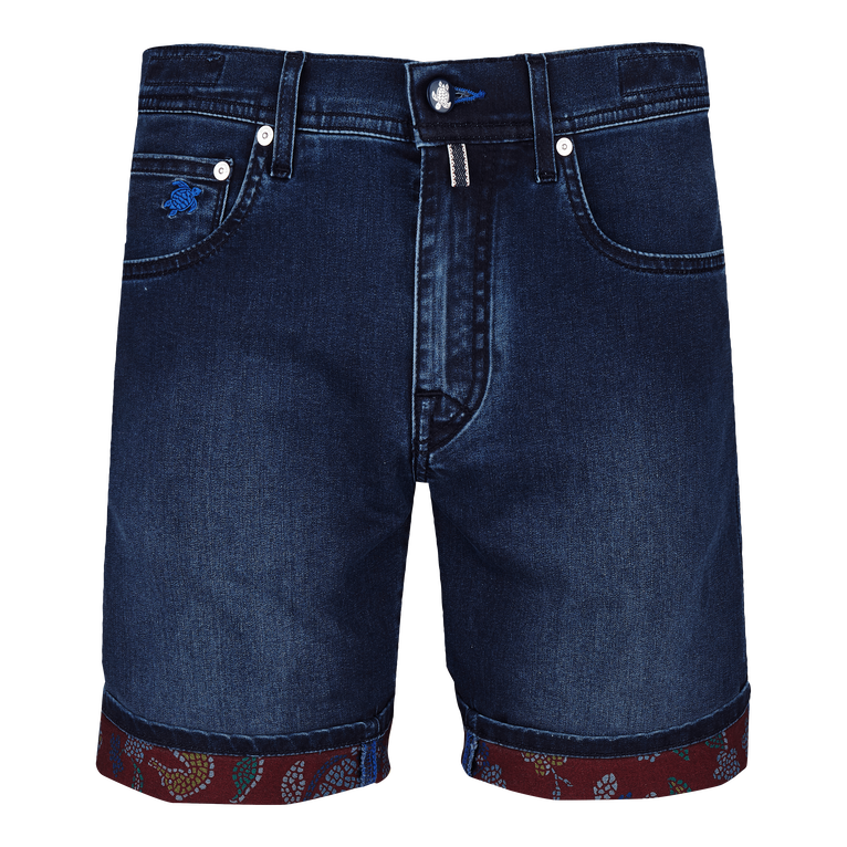 Men 5-pockets denim bermuda shorts mosaïque