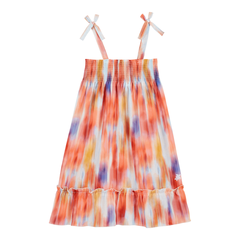 Girls Cotton Dress Ikat Flowers