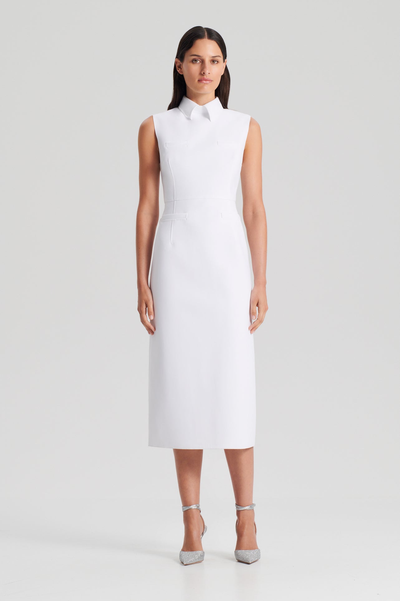 Scuba pencil dress – white