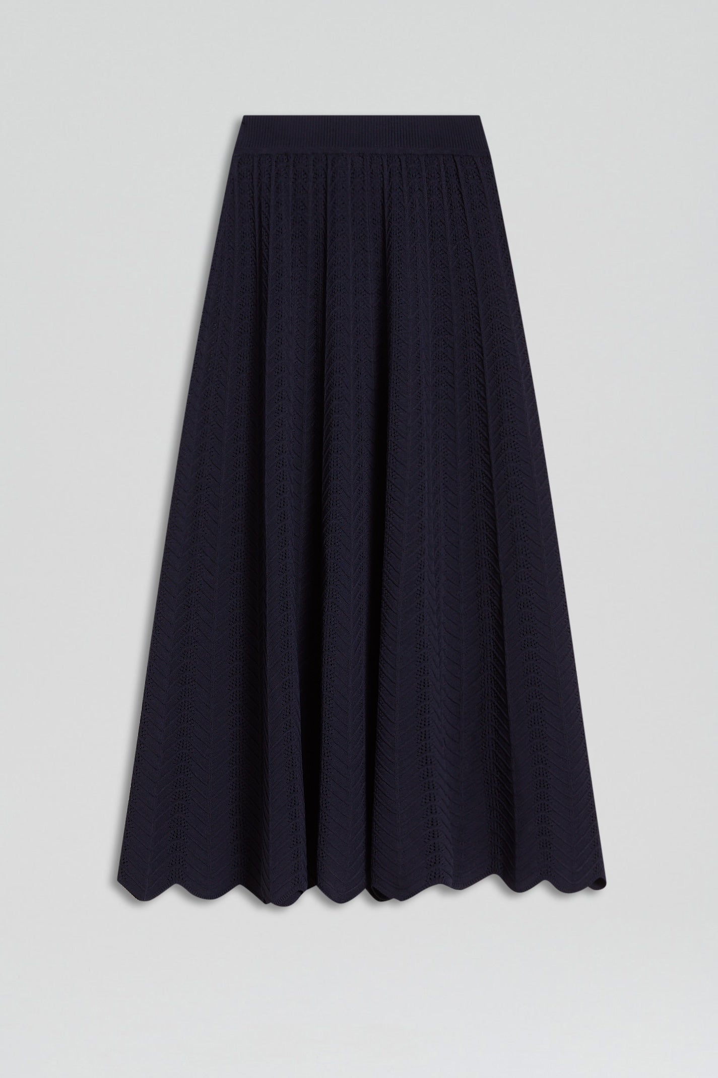 Pleat lace skirt – navy