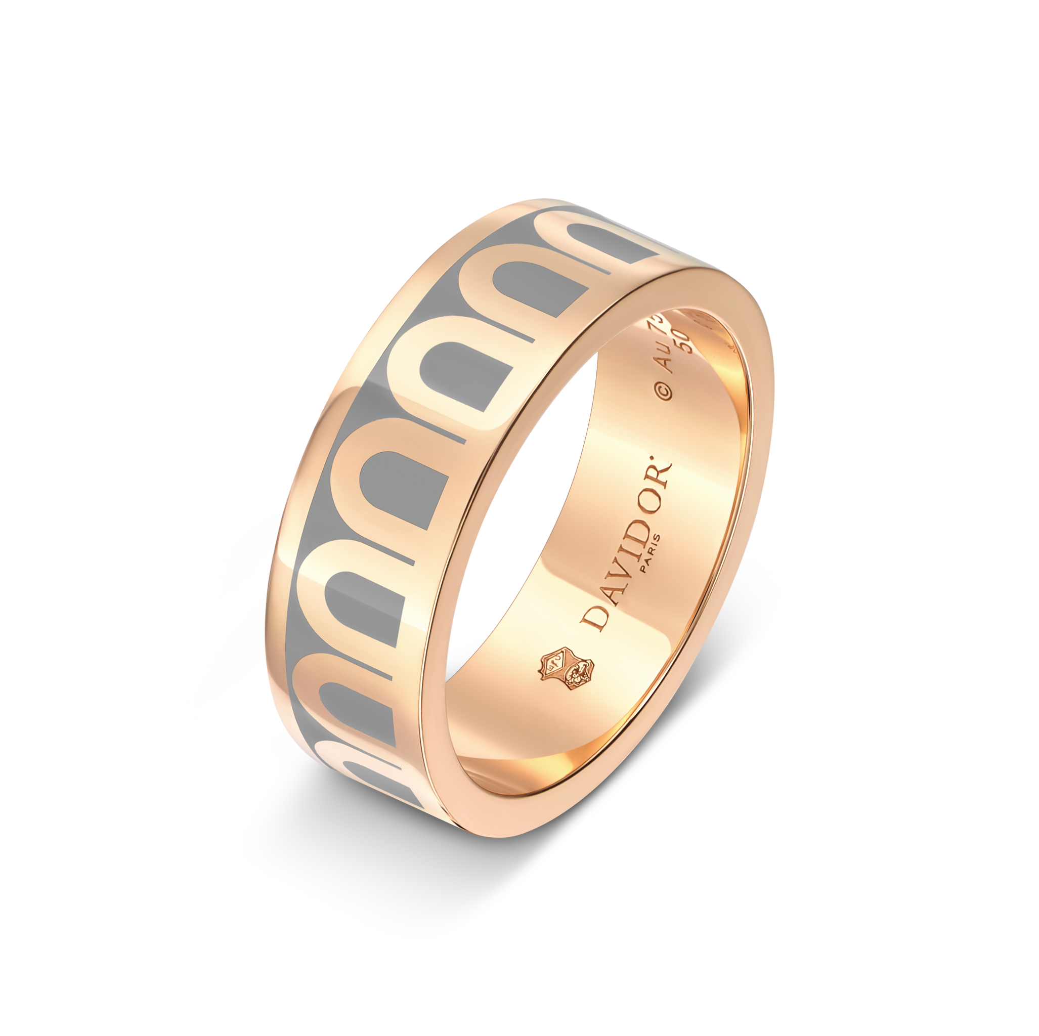 L’Arc de DAVIDOR Ring MM, 18k Rose Gold with Lacquered Ceramic