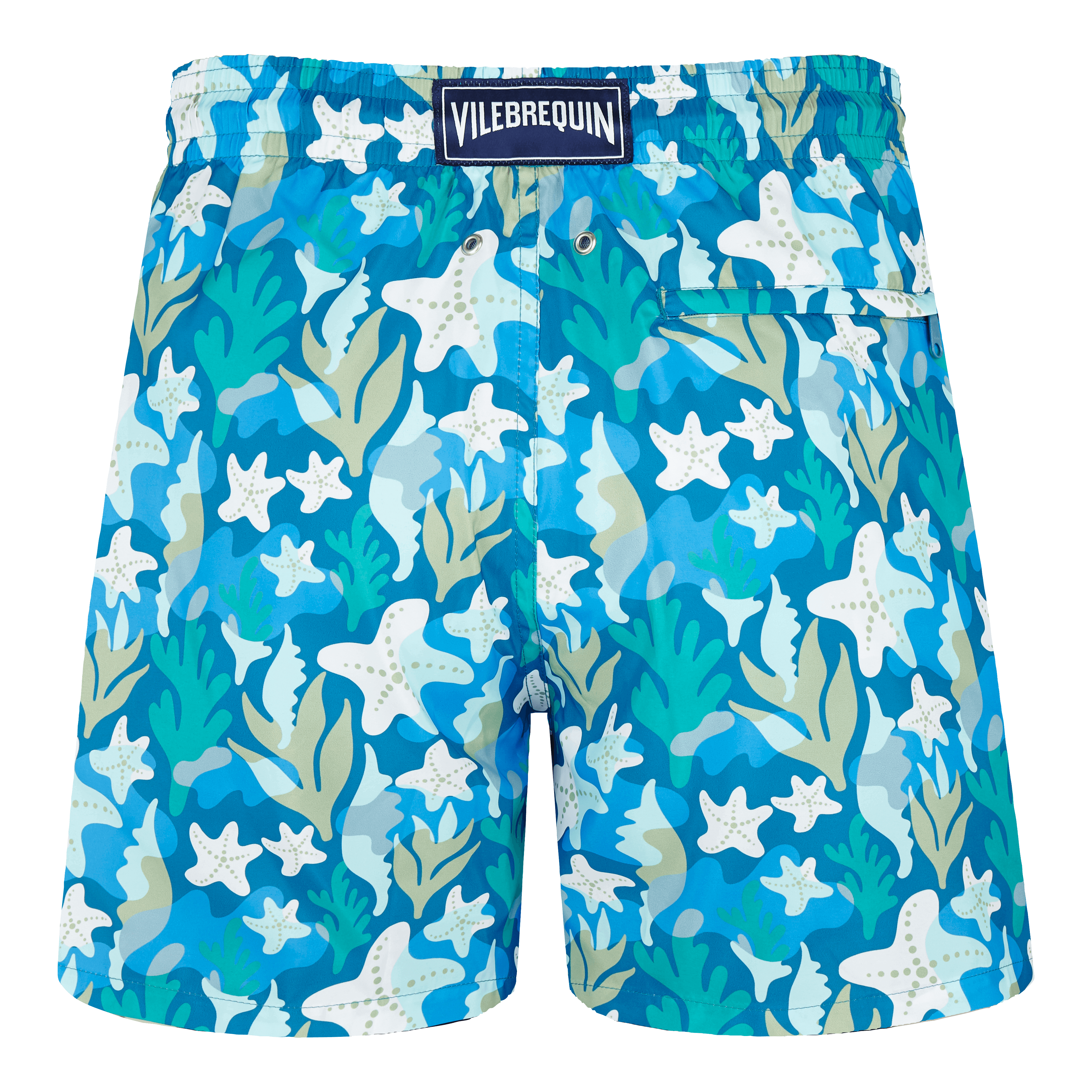 Men ultra-light and packable swim trunks camo seaweed