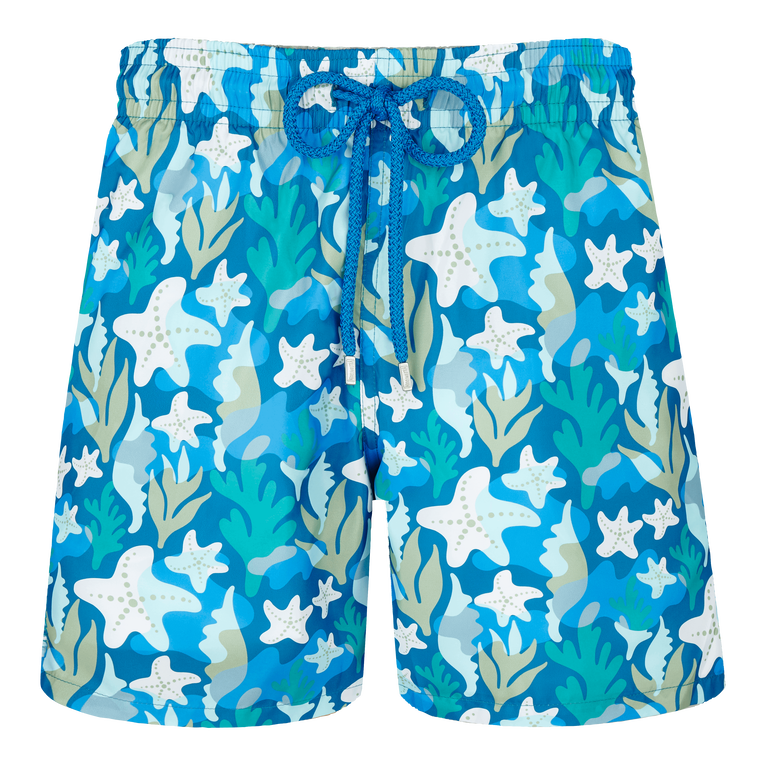 Men ultra-light and packable swim trunks camo seaweed