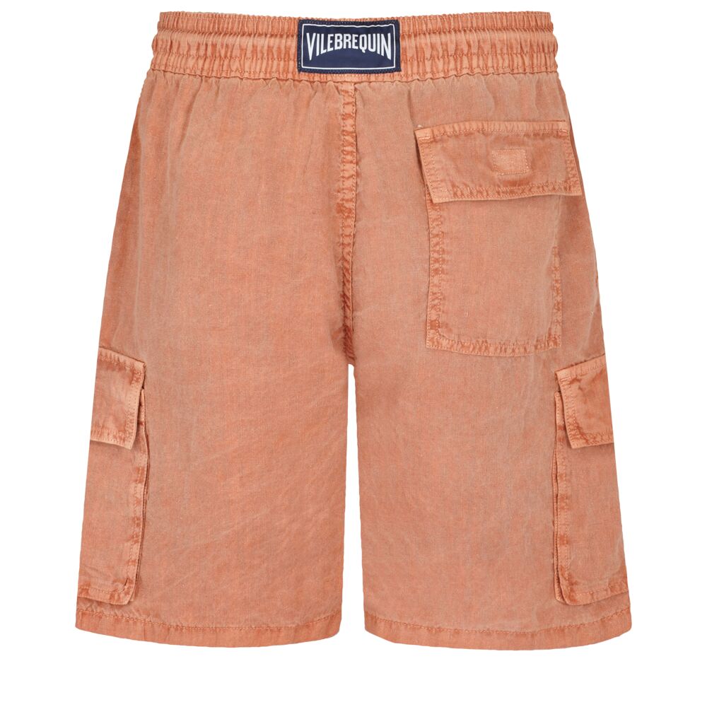 Kiton contrasting drawstring-fastening linen shorts - Blue
