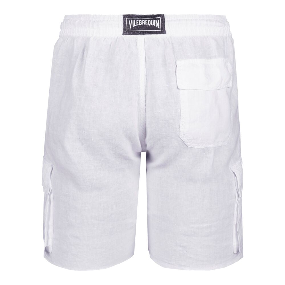 Linen Bermuda Shorts Cargo Pockets
