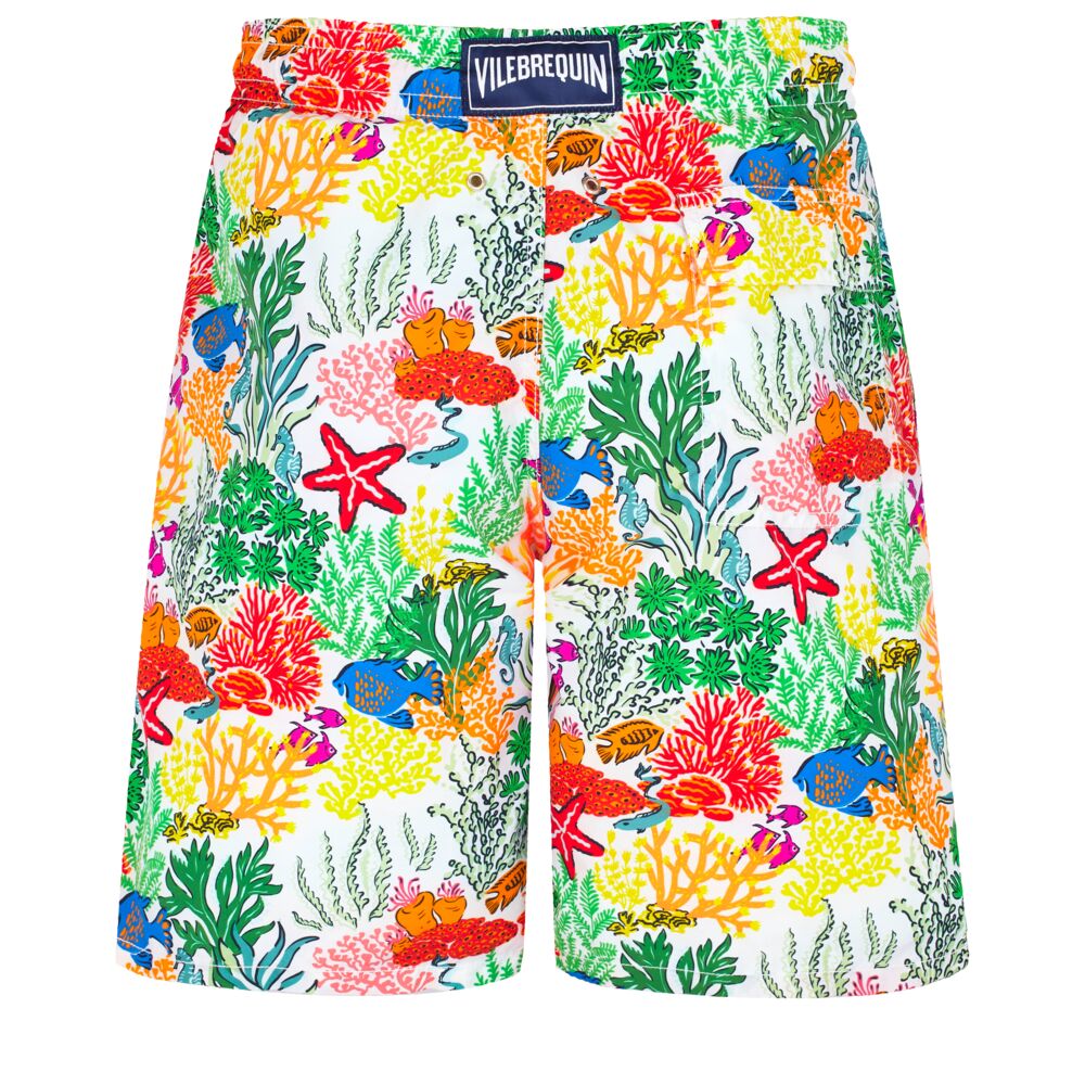 Long Swim Shorts Fond Marins Multicolores
