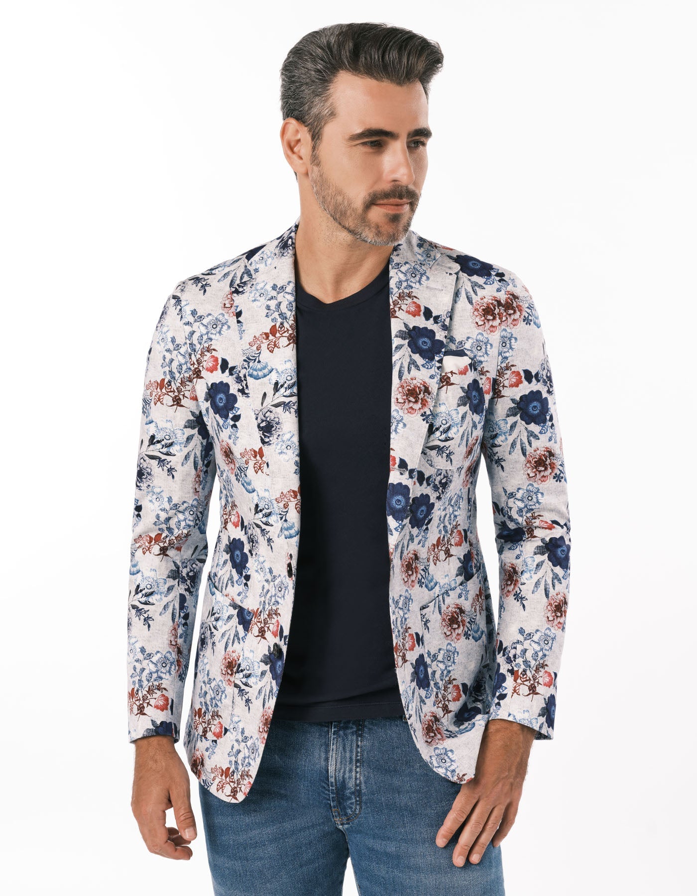 Floral printed blazer