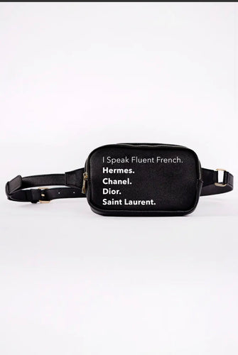 I Speak French Vegan Leather Mini Tote-Black – Accessory Fix LLC