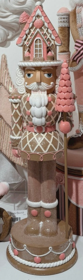Pre-Order 36in Pink Gingerbread Nutcracker- 50% down