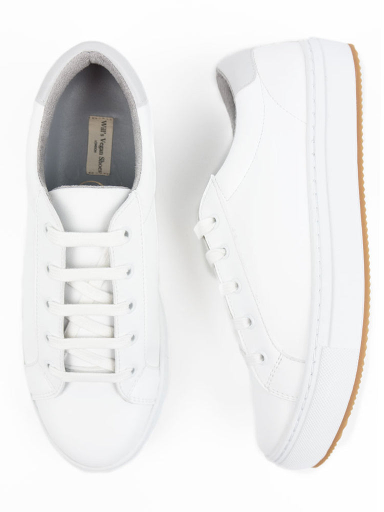 white non leather trainers