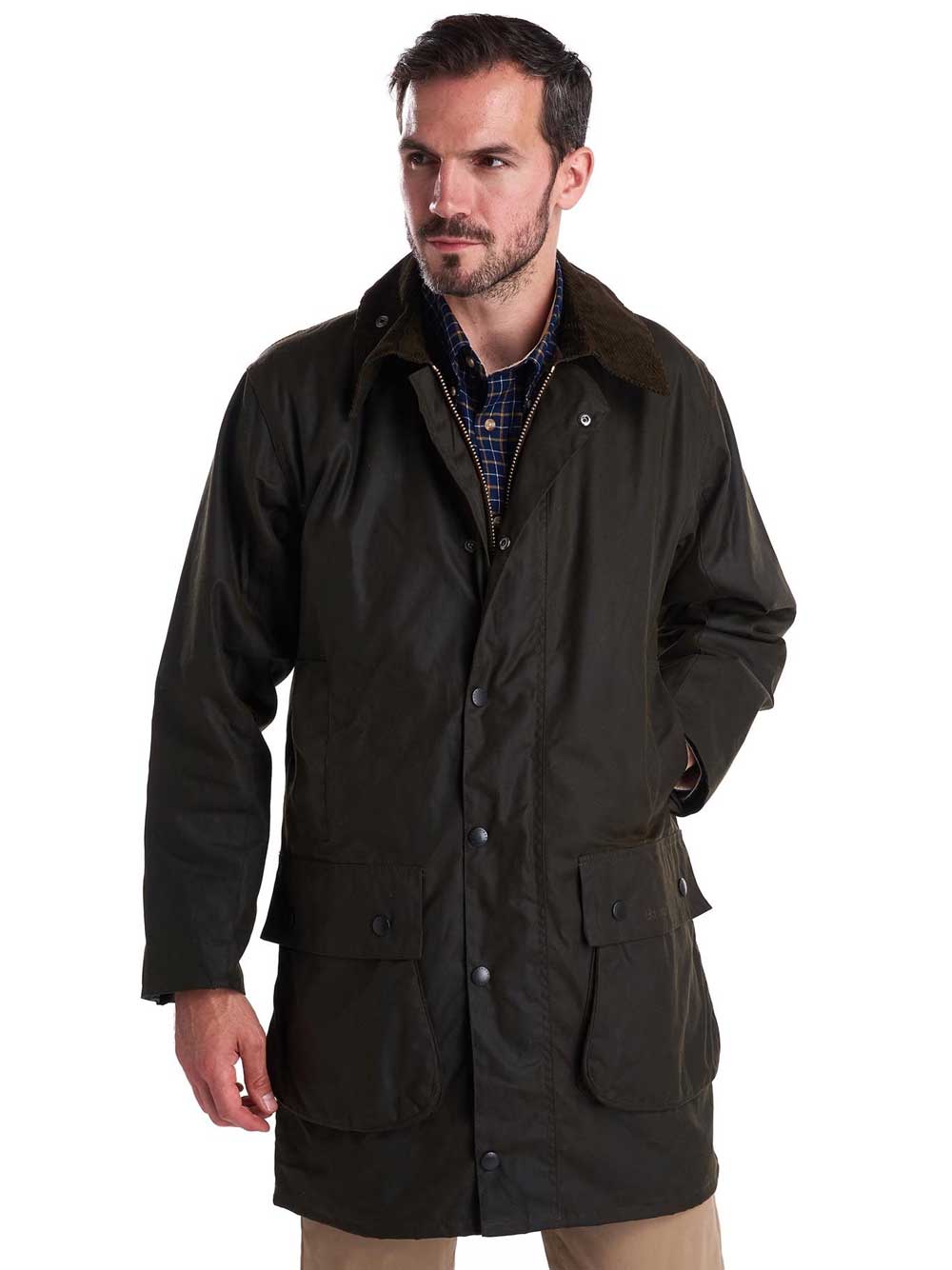 BARBOUR Classic Northumbria Wax Jacket - Mens 8oz Sylkoil - Olive