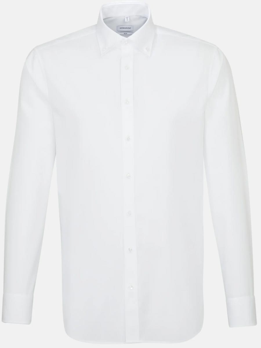 SEIDENSTICKER Shirts - Men's Poplin Button Down - Slim Fit - White