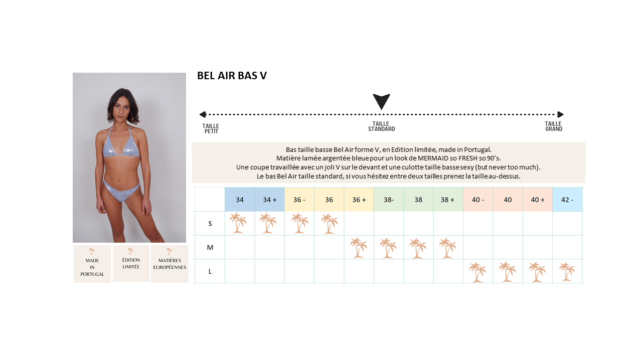 althea bas argenté guide taille