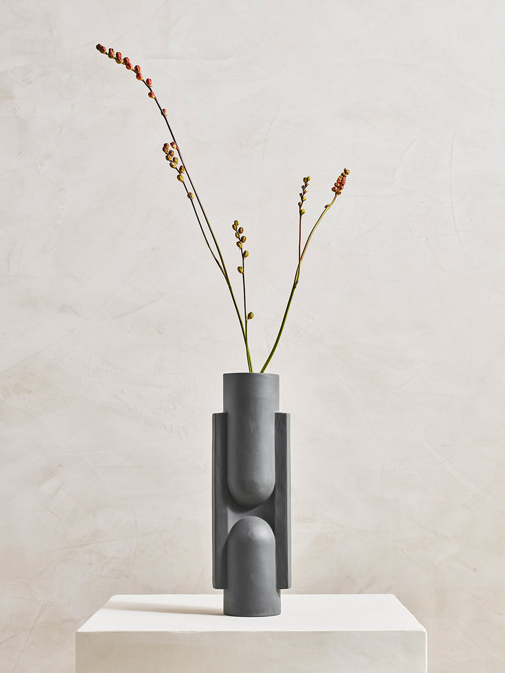 Light + Ladder Kala Hematite Ceramic Flower Vase