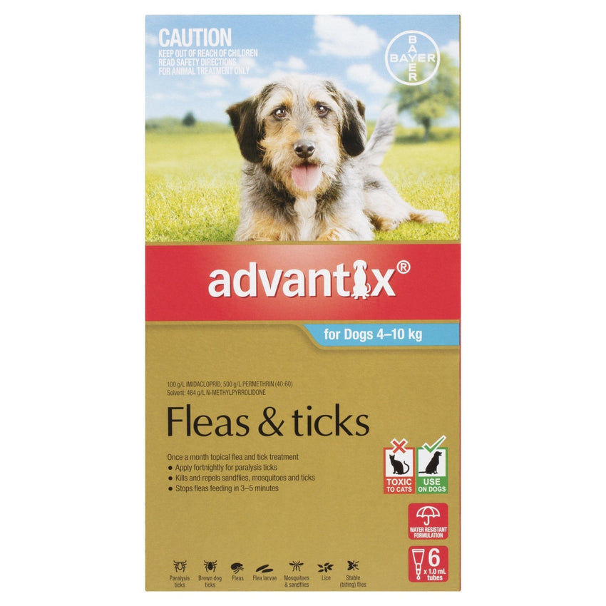 Advantix Fleas & Ticks For Dogs 4 - 10kg - Just For Pets Australia