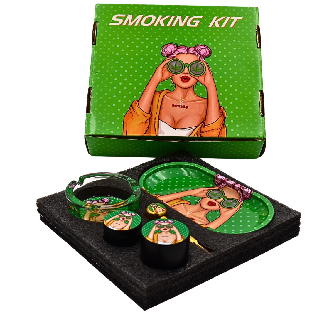 Rukioo Smoking Kit-Green Gift Set, Bittchaser Smoke Shop