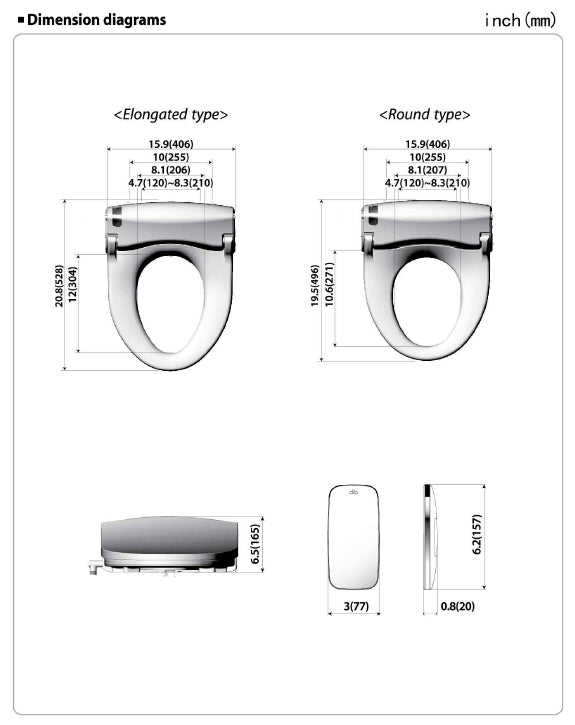 Bio Bidet DIB Measurements