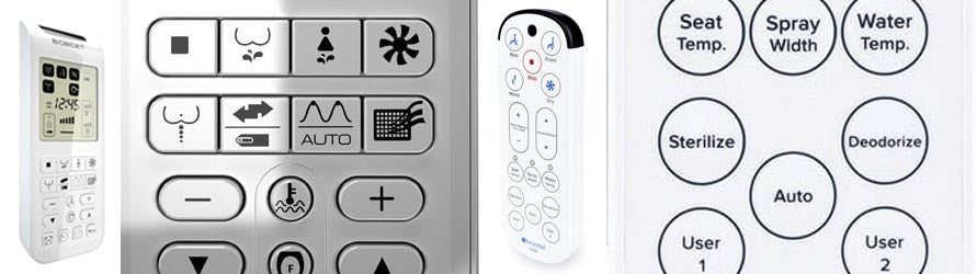 Close up of Bio Bidet BB-2000 and Swash 1400 remote control