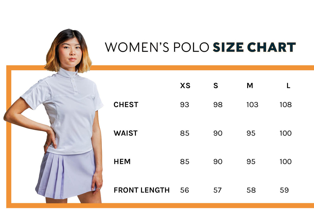 Size chart Golf Polo Untraced Blue and white Women Untraced Golfing