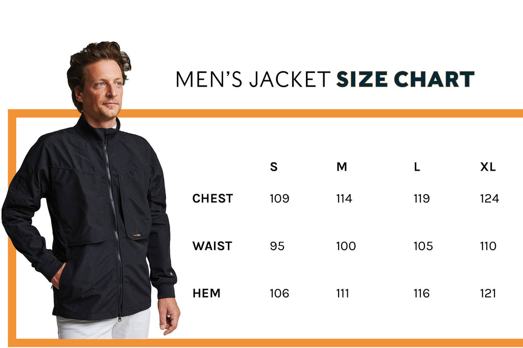 Size chart Golf Jacket Black Men Untraced Golfing