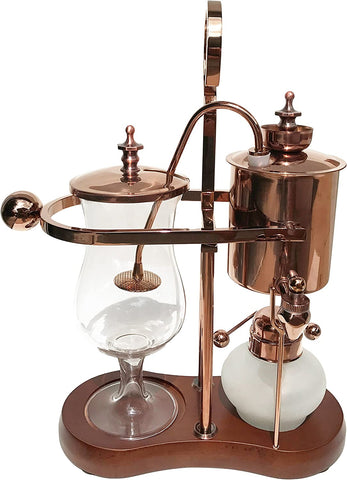 Nispira Vintage Belgian Belgium Luxury Royal Family Balance Syphon Siphon Coffee Maker Copper Color, 1 set