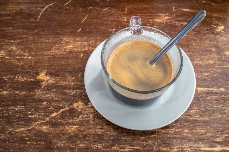 cafe cubano at clear mug