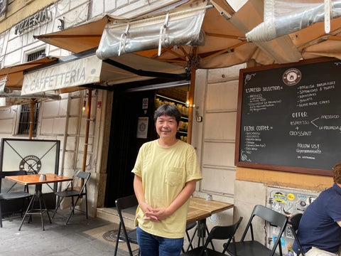 Photo of you in front of Pergamino Caffe