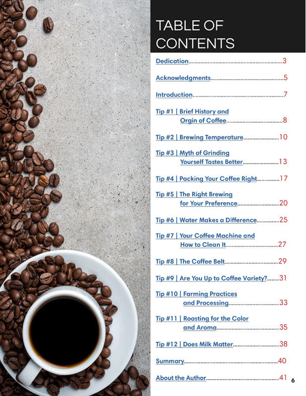 Coffee Science Table of Contents
