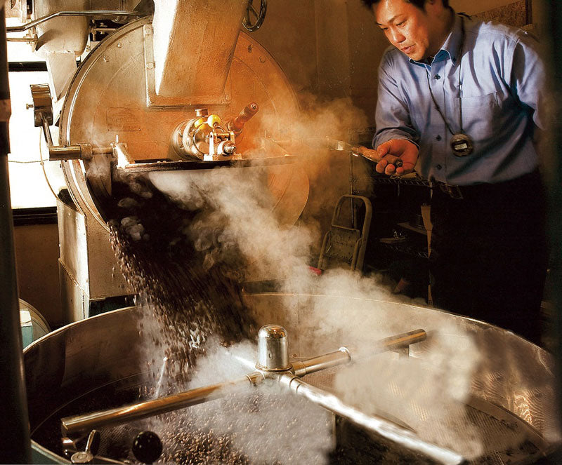 Binchotan roasting coffee