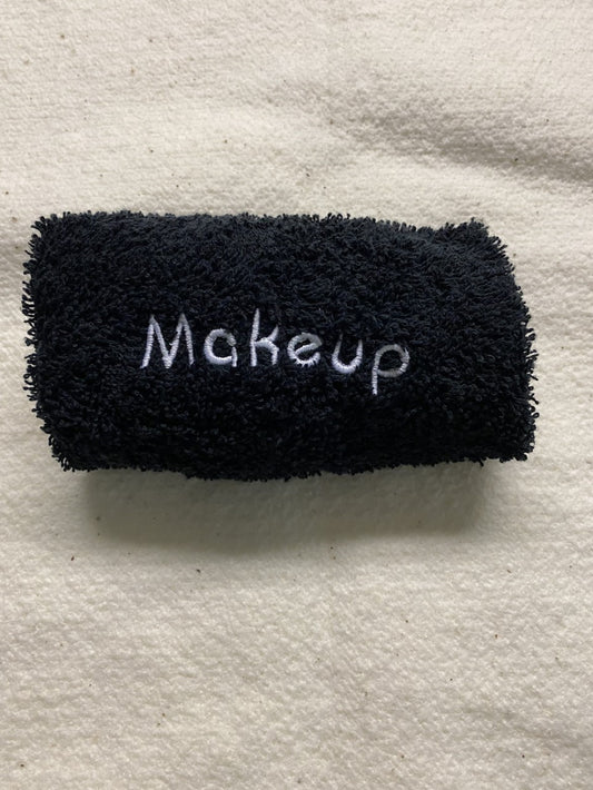 Black Washcloth with Makeup Embroidered-3 Washcloths