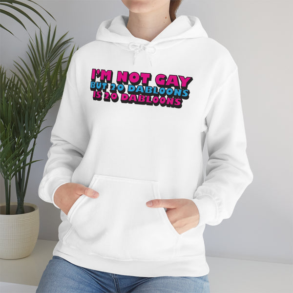 "I'M NOT GAY BUT 20 DABLOONS IS 20 DABLOONS" hoodie