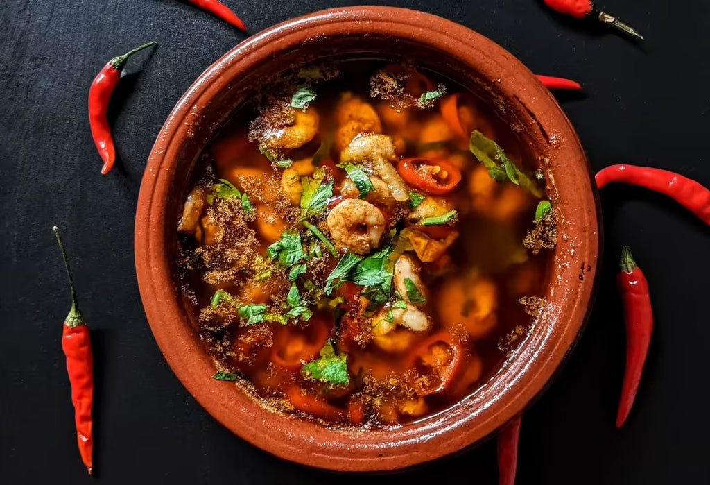 spanish garlic and chilli prawns pil pil