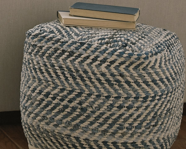 Stylish Chevron Patterned Pouf