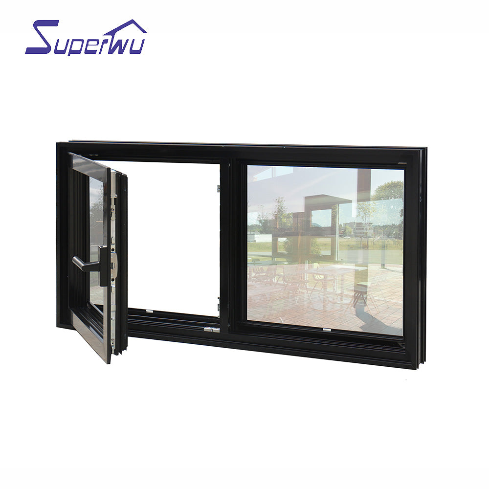 Superwu Australia standard aluminum casement windows with simple design for sale cheap price AS2047 certficates