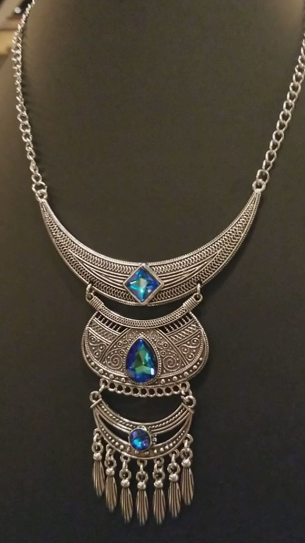 lunar enchantment blue necklace paparazzi