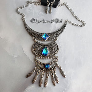 lunar enchantment blue necklace paparazzi