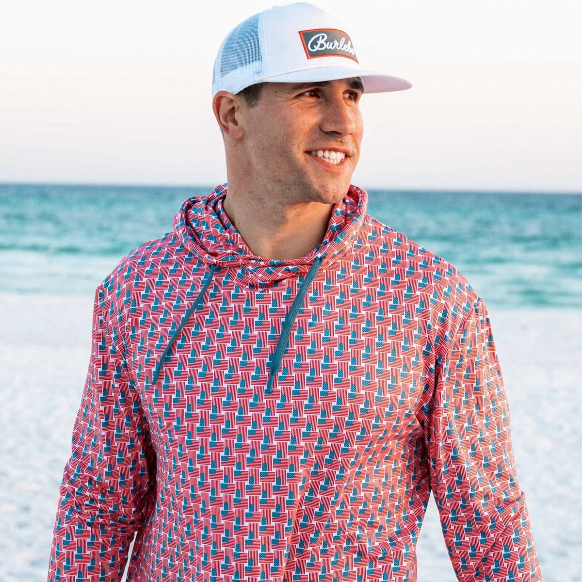 Burlebo Performance Hoodie: American Flag Print