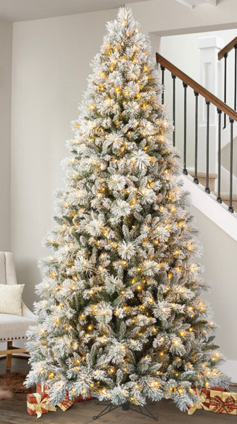 color changing flocked christmas tree