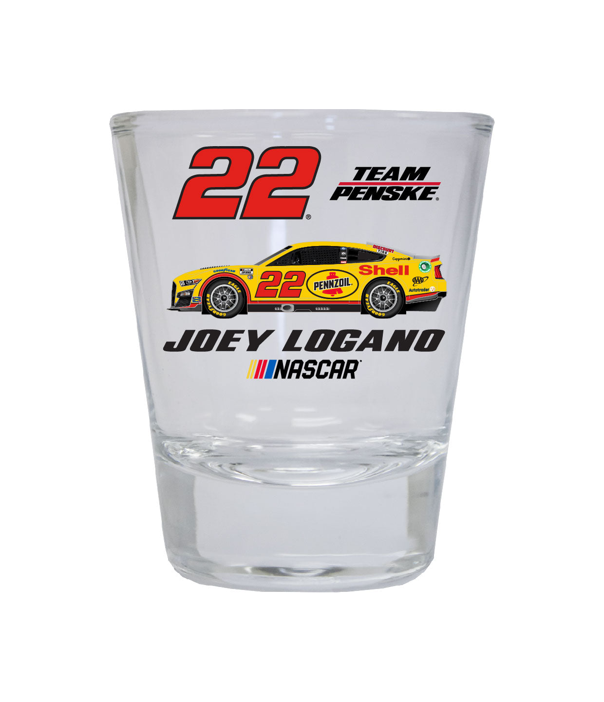 #22 Joey Logano NASCAR Officially Licensed Round Shot Glass – R & R INC.