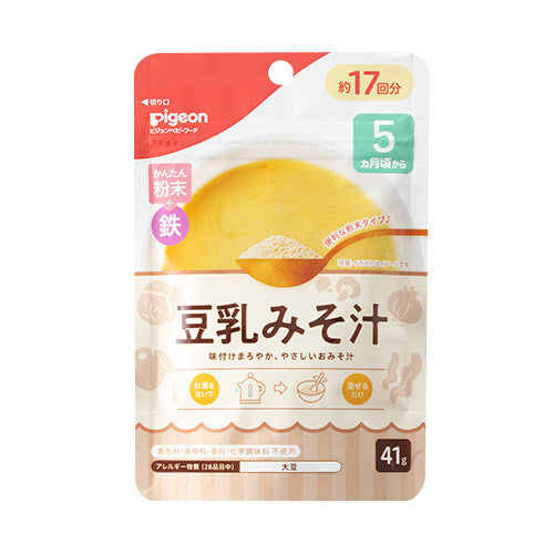 Pigeon貝親 嬰兒食品 粉末湯包/醬料 （5個月起可用） - 豆乳味噌湯41g