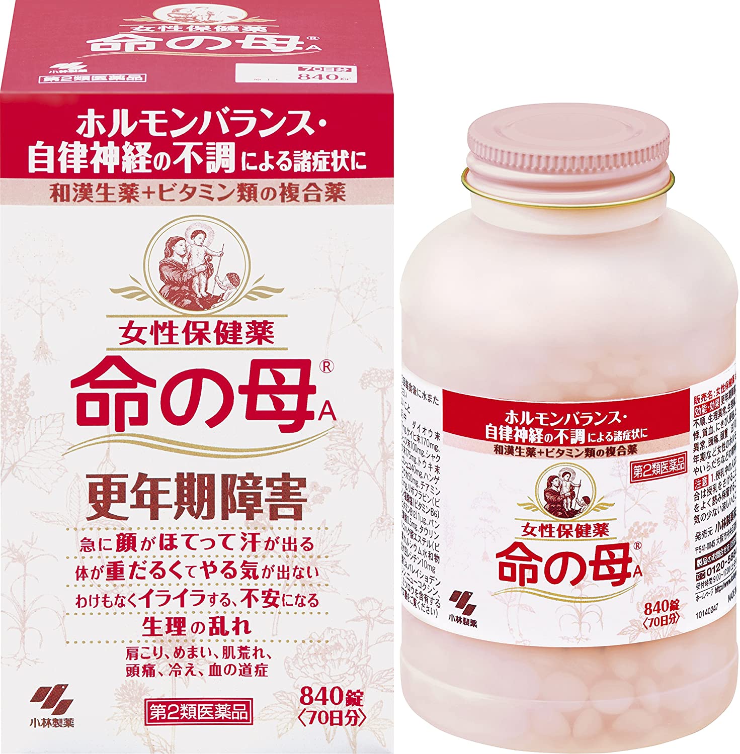 【第2類医薬品】小林製藥 命母A 更年期調理藥錠 840粒/瓶