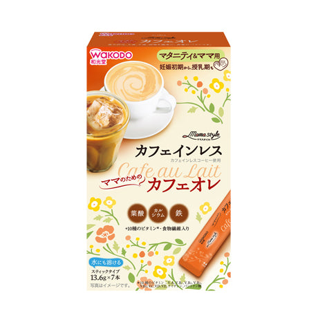 WAKODO和光堂 MAMASTYLE　Caffeine-less速溶飲品 奶咖/奶茶（孕期～哺乳期） - 奶咖