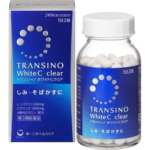 TRANSINO第一三共 white C clear 淡斑美白錠 240粒/瓶【第3類医薬品】