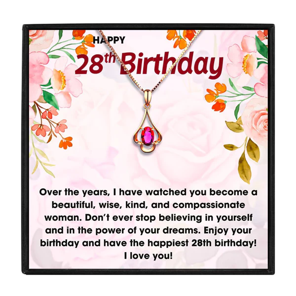 28th Birthday Gift For Her - Pure Silver Necklace Gift Set – Fabunora