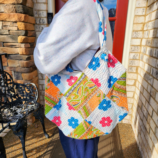 Upcycled Sari Totes - Set of 2, Travel & Totes: SERRV