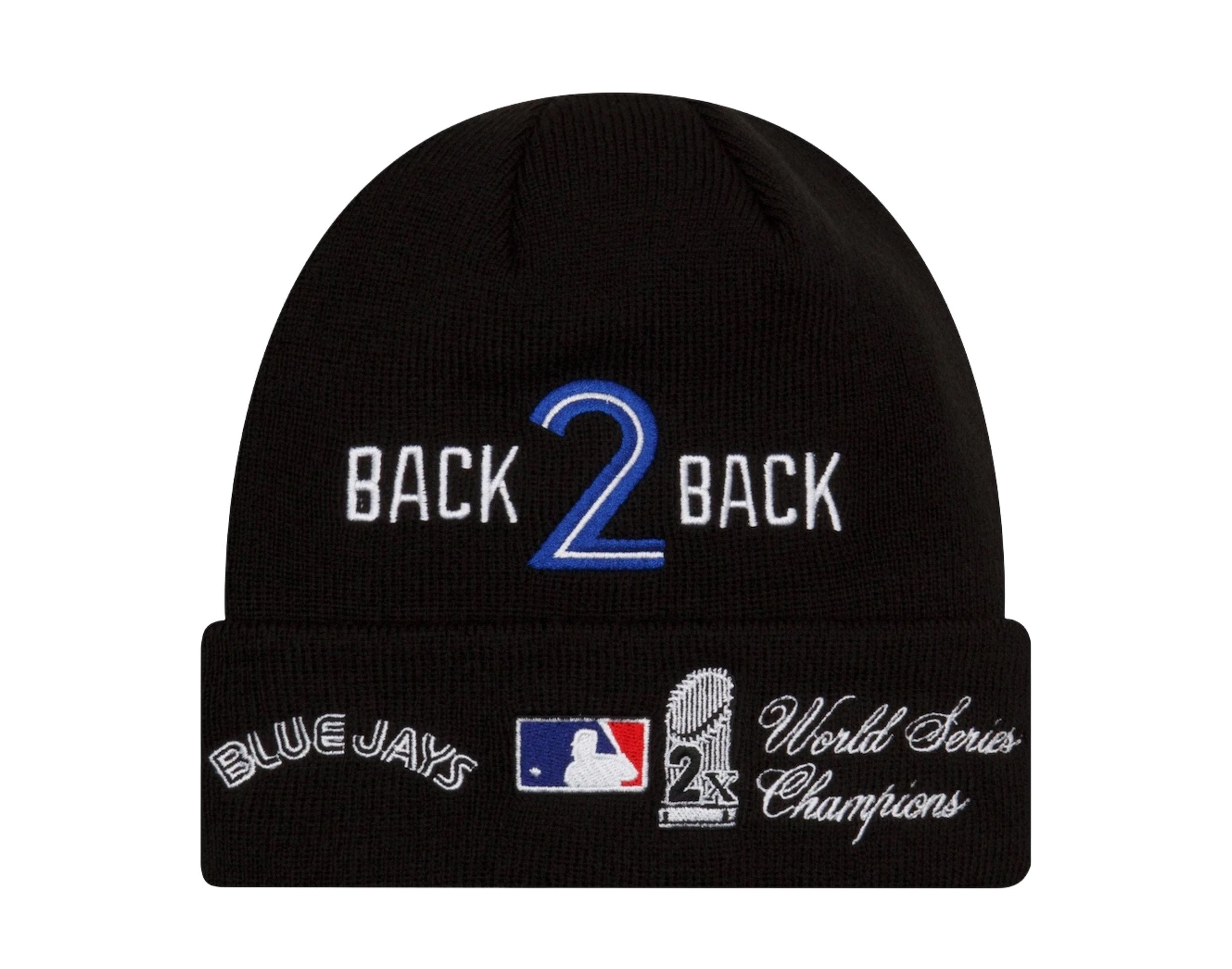 New Era Black Toronto Blue Jays 2x World Series Champions Knit Hat (60185268)