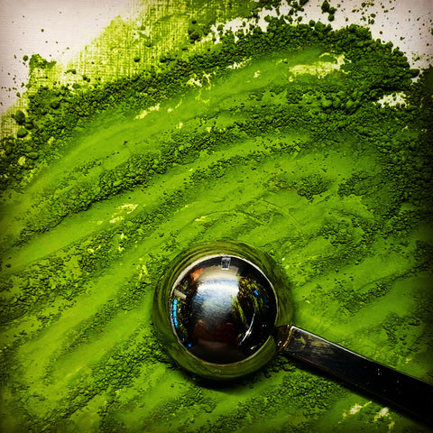 Matcha with spoon. Measuring matcha can be a hassle.
