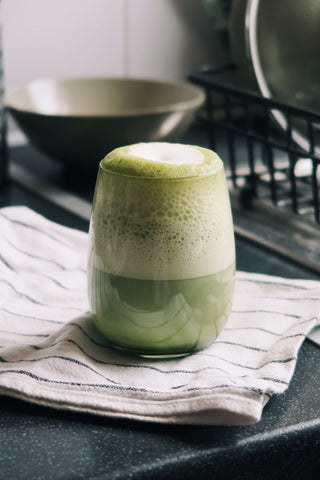 matcha latte with froth