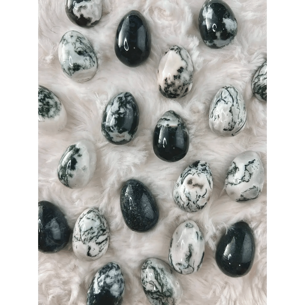 Moss Agate Crystal Egg