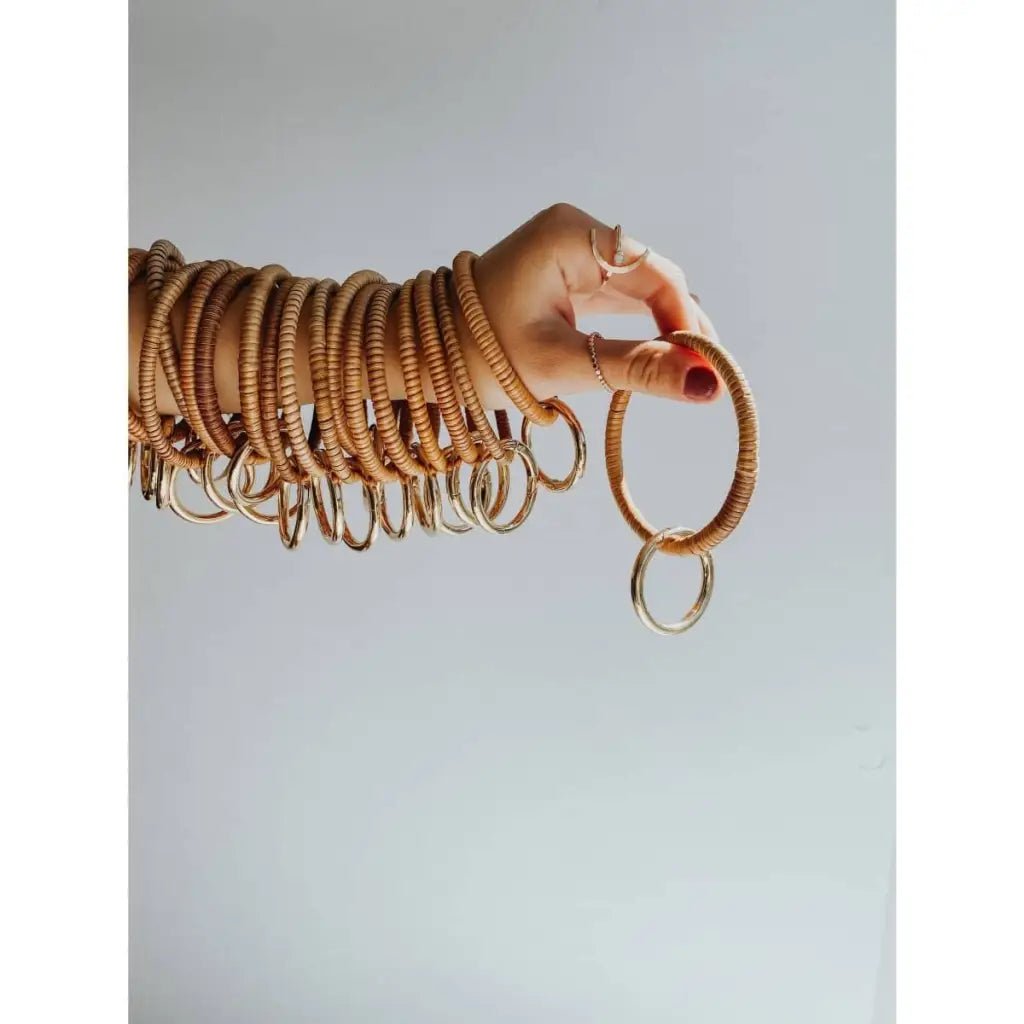 Rattan Keychain Bangle | Boho Keys Arm Bangle